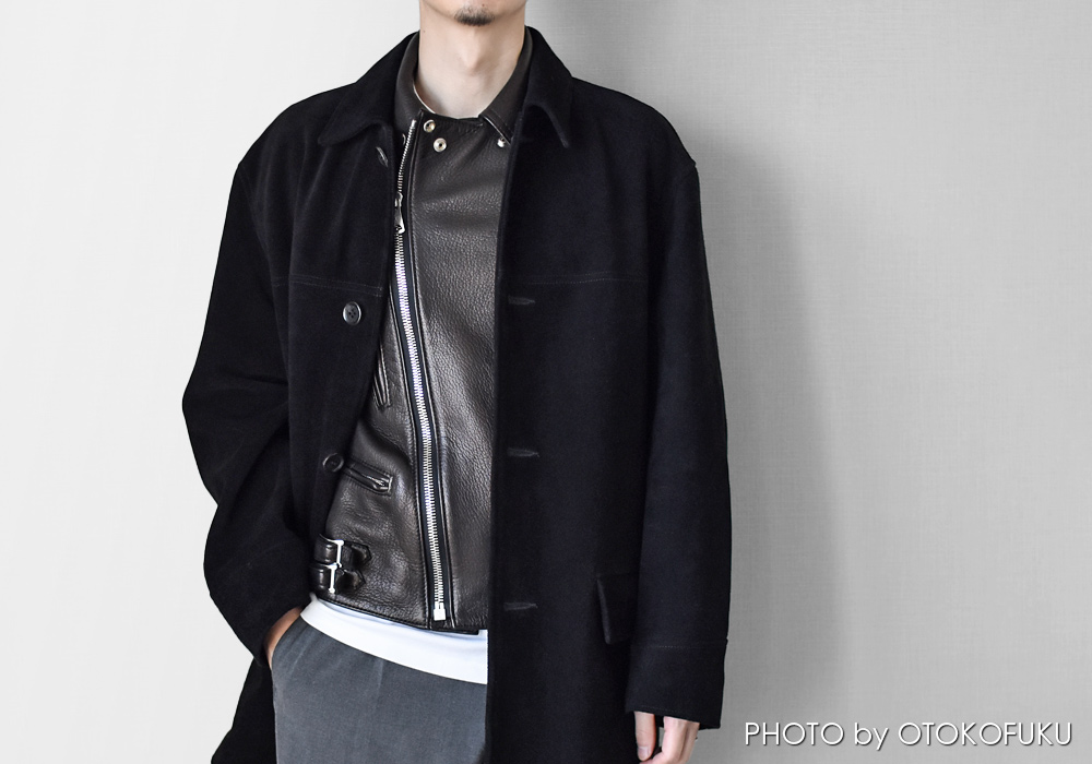 初めてのスウェードレザーコート買いました！