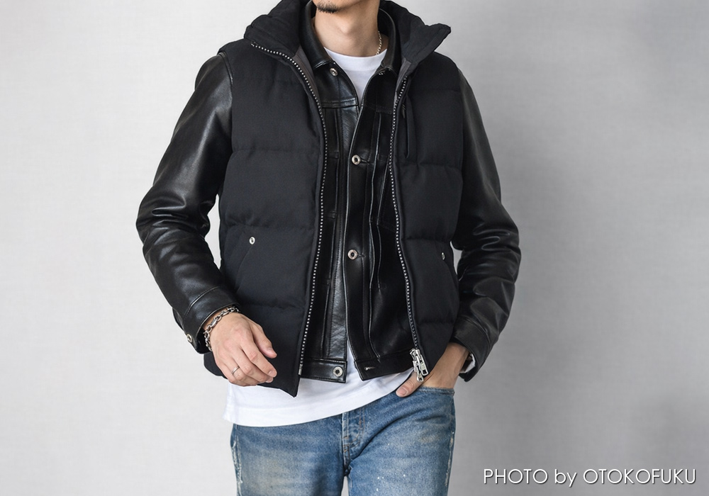真冬でも革ジャンを着たい人へ|ダウンベストという最適解