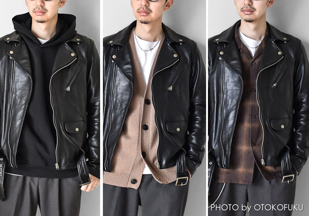 革ジャンの印象はインナーで決まる!?|冬~春の着こなし10選